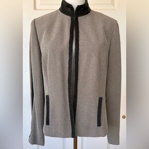 Katherine Kelly Women’s Leather Trimmed Jacket Lined 10‎